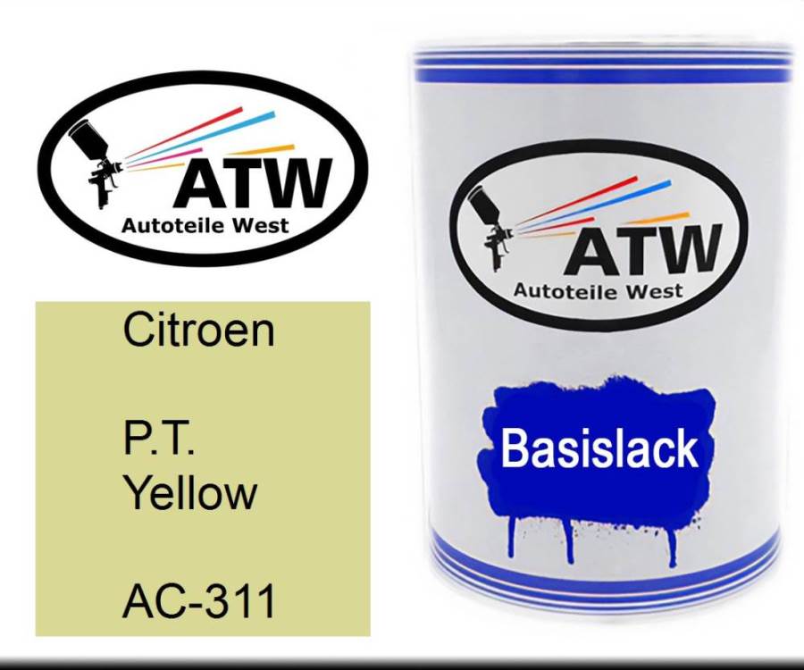 Citroen, P.T. Yellow, AC-311: 500ml Lackdose, von ATW Autoteile West.